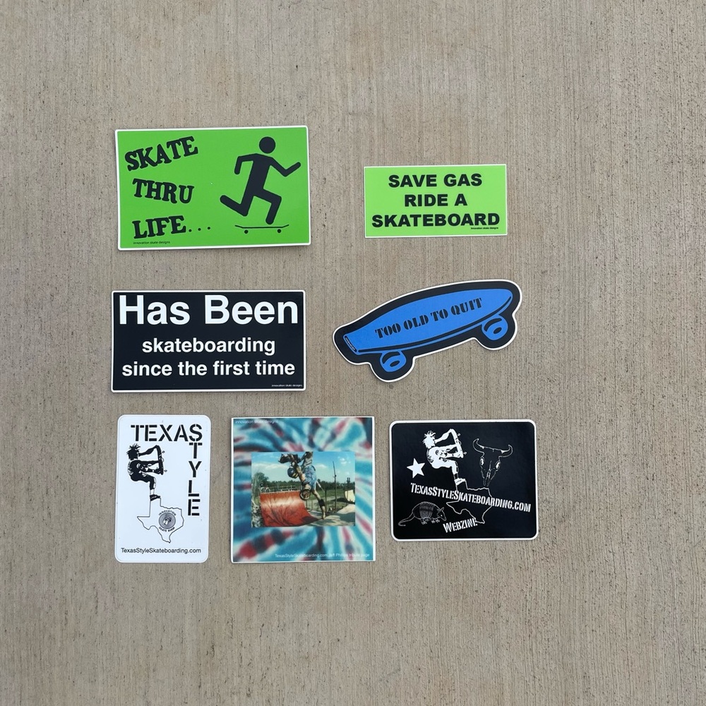 Innovation Skate Skateboard Sticker Set Jeff Philips tie dye Craig Johnson Texas